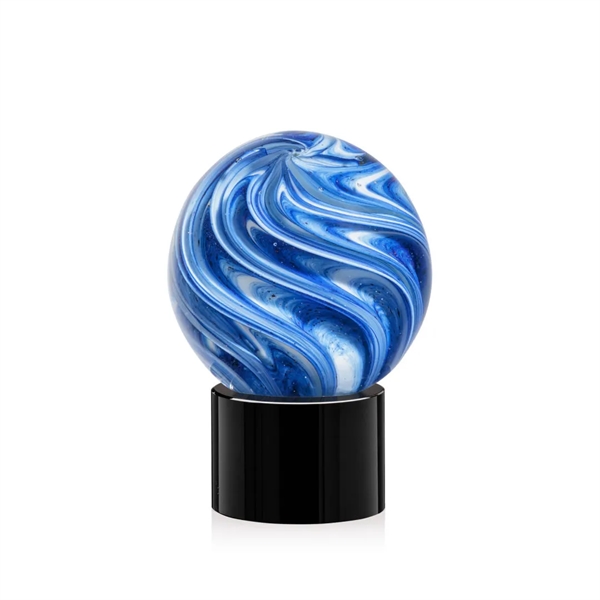 The mesmerizing Naples Art Glass Award features blue and white swirls... from ASI 84592 St Regis Group / St Regis