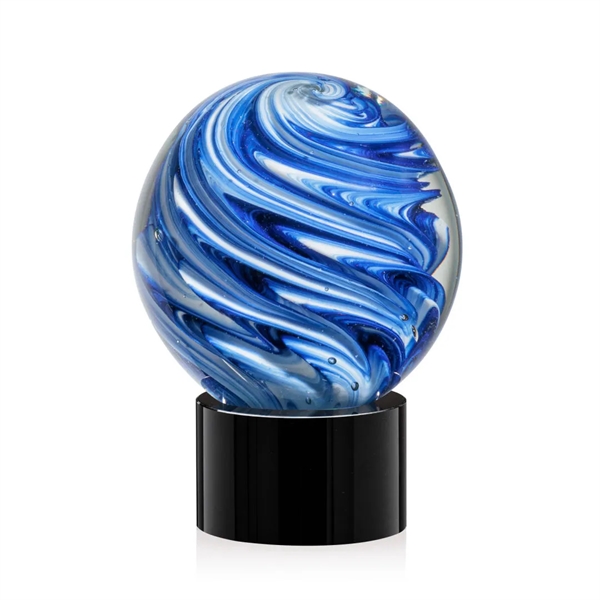 The mesmerizing Naples Art Glass Award features blue and white swirls... from ASI 84592 St Regis Group / St Regis