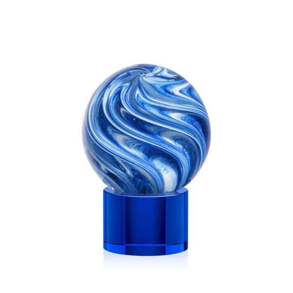 The mesmerizing Naples Art Glass Award features blue and white swirls... from ASI 84592 St Regis Group / St Regis
