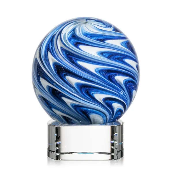 The mesmerizing Naples Art Glass Award features blue and white swirls... from ASI 84592 St Regis Group / St Regis