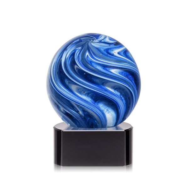 The mesmerizing Naples Art Glass Award features blue and white swirls... from ASI 84592 St Regis Group / St Regis