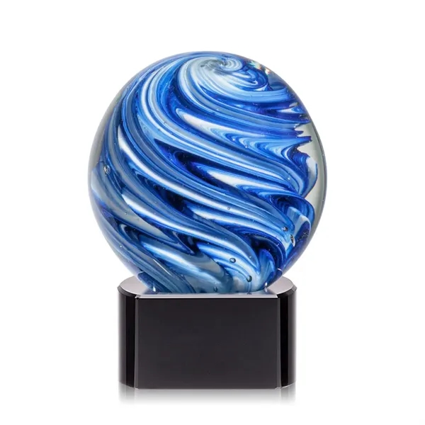 The mesmerizing Naples Art Glass Award features blue and white swirls... from ASI 84592 St Regis Group / St Regis