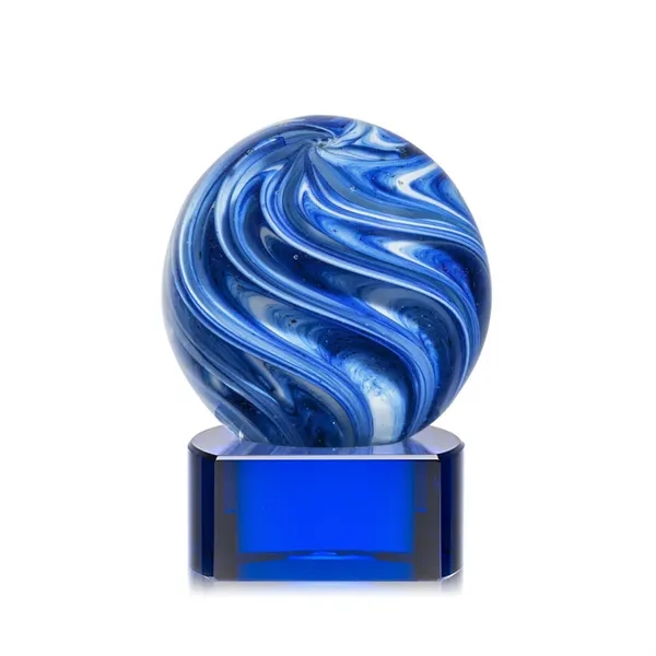 The mesmerizing Naples Art Glass Award features blue and white swirls... from ASI 84592 St Regis Group / St Regis