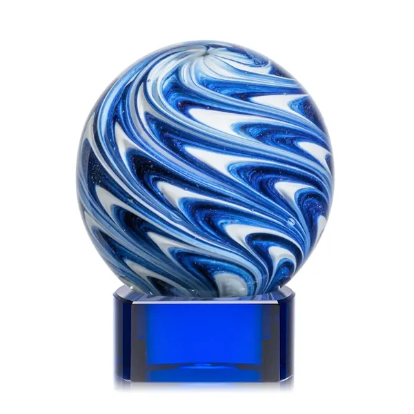 The mesmerizing Naples Art Glass Award features blue and white swirls... from ASI 84592 St Regis Group / St Regis