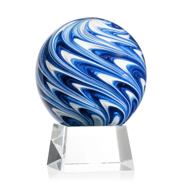 The mesmerizing Naples Art Glass Award features blue and white swirls... from ASI 84592 St Regis Group / St Regis