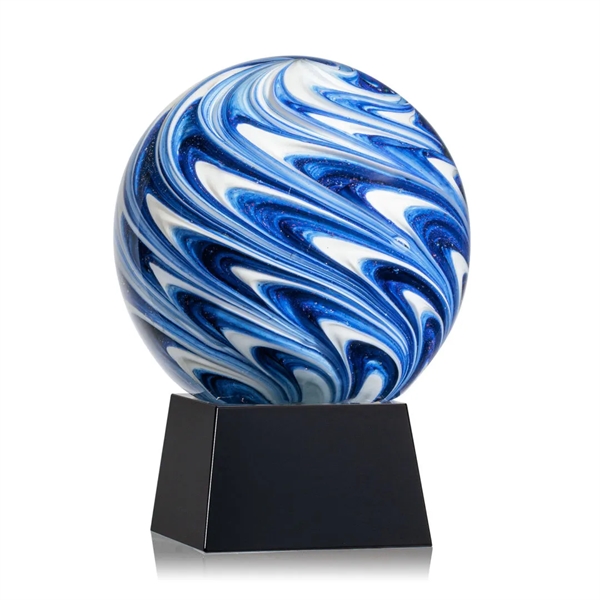 The mesmerizing Naples Art Glass Award features blue and white swirls... from ASI 84592 St Regis Group / St Regis