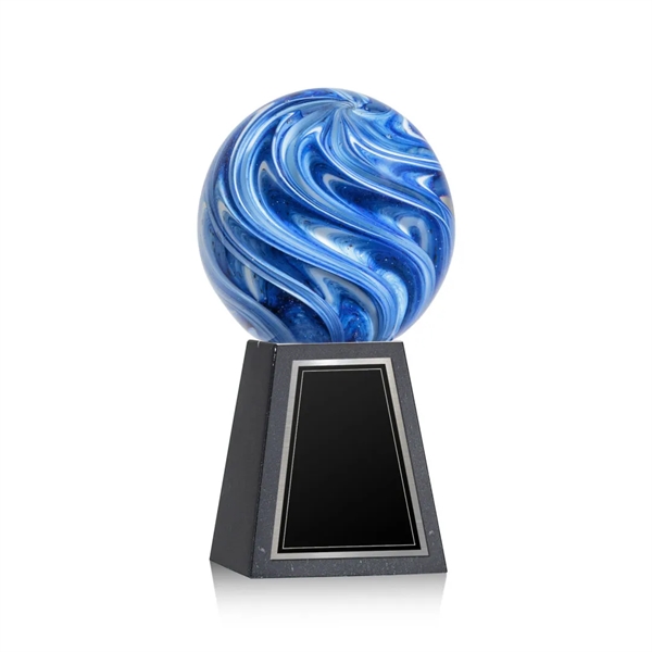 The mesmerizing Naples Art Glass Award features blue and white swirls... from ASI 84592 St Regis Group / St Regis