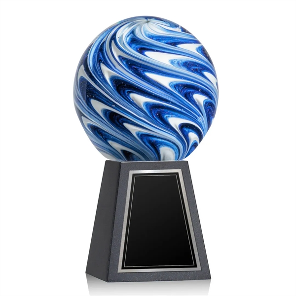 The mesmerizing Naples Art Glass Award features blue and white swirls... from ASI 84592 St Regis Group / St Regis