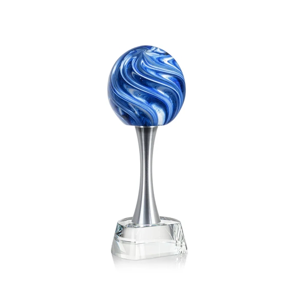 The mesmerizing Naples Art Glass Award features blue and white swirls... from ASI 84592 St Regis Group / St Regis