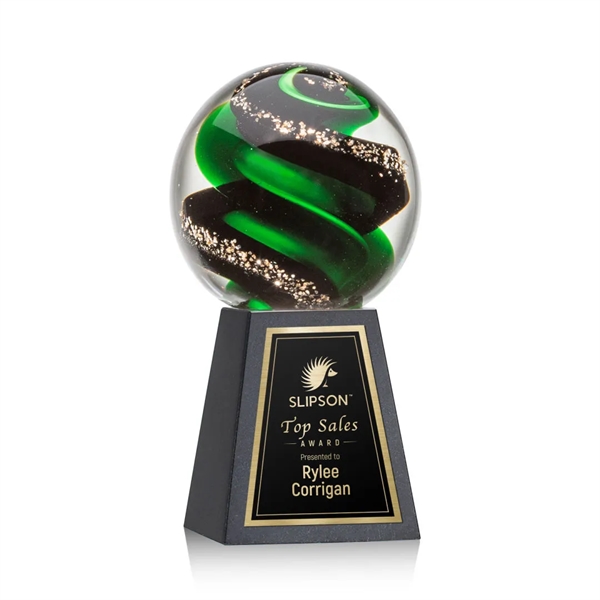 Magnificent Striking Zodiac Art Glass Award features twisting ribbons of emerald... from ASI 84592 St Regis Group / St Regis