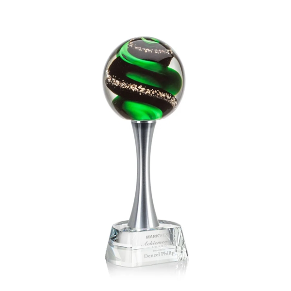 Magnificent Striking Zodiac Art Glass Award features twisting ribbons of emerald... from ASI 84592 St Regis Group / St Regis