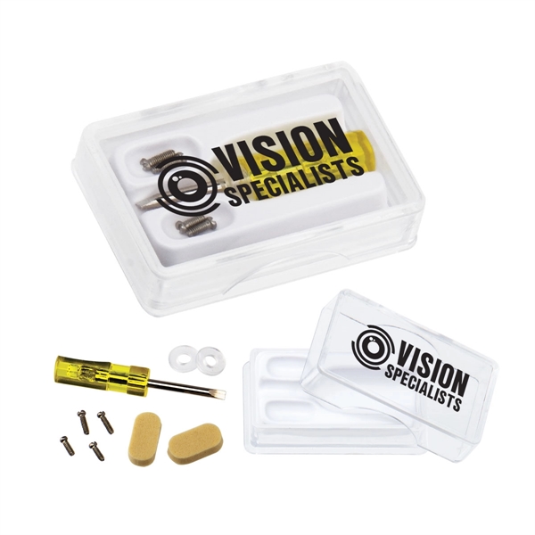 Eyeglass repair kit with screwdriver, tension rings, nose pads and screws,... from ASI 62190 Illini