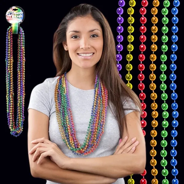 33" plastic Mardi Gras beaded necklaces.... from ASI 42016 Brighter Promotions Inc