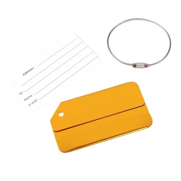 Aluminum luggage tag plus free laser engraved on back side plus... from ASI 37218 Athena Promo (tm)