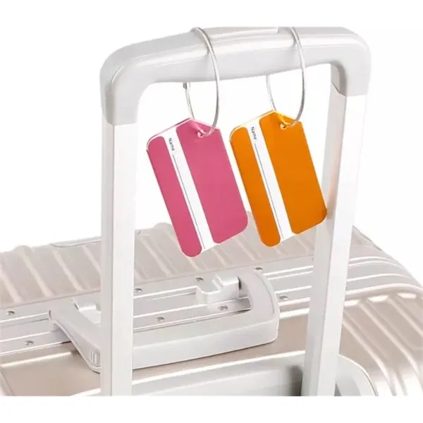 Aluminum luggage tag plus free laser engraved on back side plus... from ASI 37218 Athena Promo (tm)