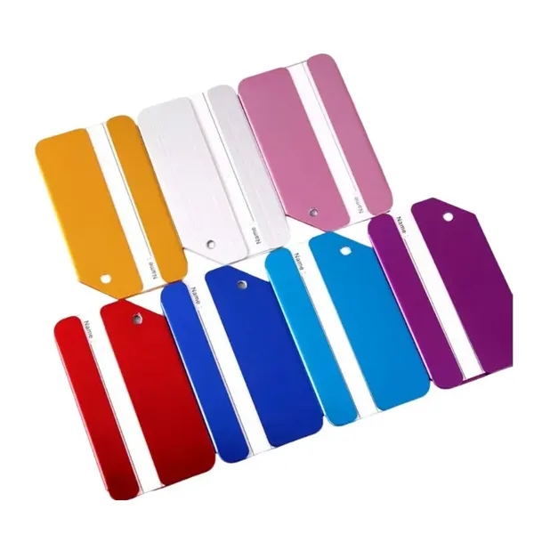 Aluminum luggage tag plus free laser engraved on back side plus... from ASI 37218 Athena Promo (tm)