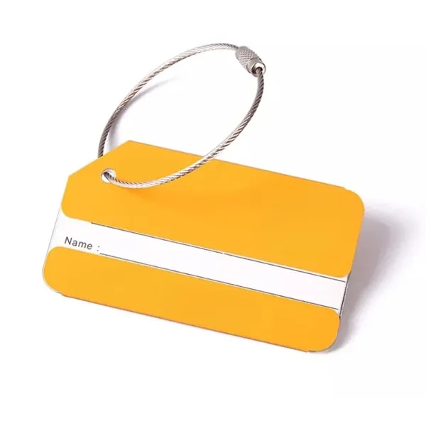 Aluminum luggage tag plus free laser engraved on back side plus... from ASI 37218 Athena Promo (tm)