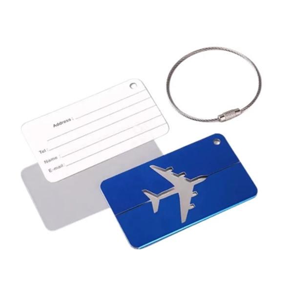 Aluminum luggage tag plus free laser engraved on back side plus... from ASI 37218 Athena Promo (tm)