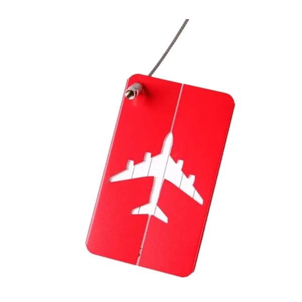 Aluminum luggage tag plus free laser engraved on back side plus... from ASI 37218 Athena Promo (tm)