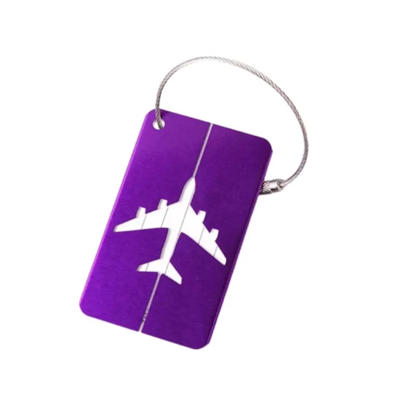 Aluminum luggage tag plus free laser engraved on back side plus... from ASI 37218 Athena Promo (tm)