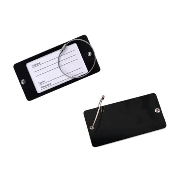 Aluminum acrylic luggage tag plus free laser engraved on back side... from ASI 37218 Athena Promo (tm)