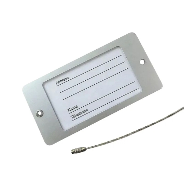 Aluminum acrylic luggage tag plus free laser engraved on back side... from ASI 37218 Athena Promo (tm)