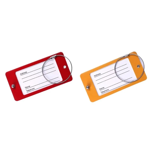 Aluminum acrylic luggage tag plus free laser engraved on back side... from ASI 37218 Athena Promo (tm)