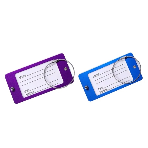 Aluminum acrylic luggage tag plus free laser engraved on back side... from ASI 37218 Athena Promo (tm)