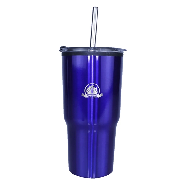 20 oz. Ares Tumbler with Stainless Straw/Flip Top Lid, Laser... from ASI 30270 Aakron Line