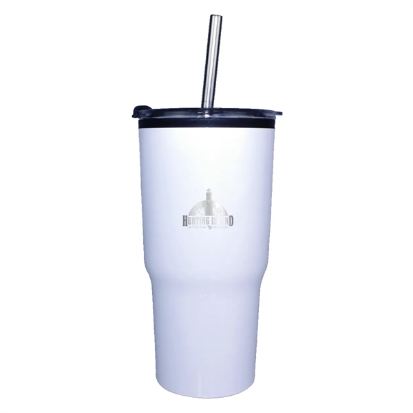 20 oz. Ares Tumbler with Stainless Straw/Flip Top Lid, Laser... from ASI 30270 Aakron Line