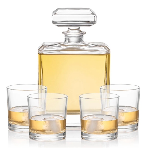 The Maschito Lead-Free Crystalline Decanter Set features a square decanter with... from ASI 84592 St Regis Group