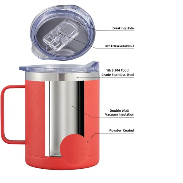 Double Wall Stainless Steel Vacuum Insulated Camping Mug with Handle... from ASI 64845 Kin Image Inc / Himmers International Inc. DBA Kin Image Inc
