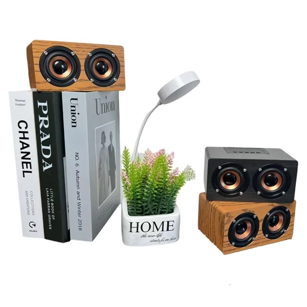 Wooden subwoofer wireless Bluetooth speaker plus 1 color silkscreen imprint on... from ASI 37218 Athena Promo (tm)