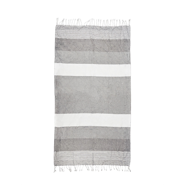 Riviera Peshtemal beach towel with hand-knotted fringed hems.... from ASI 91605 Towel Specialties / Cobblestone Mills