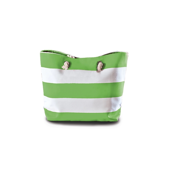 15" x 21" polyester tote bag with striped pattern.... from ASI 91605 Towel Specialties