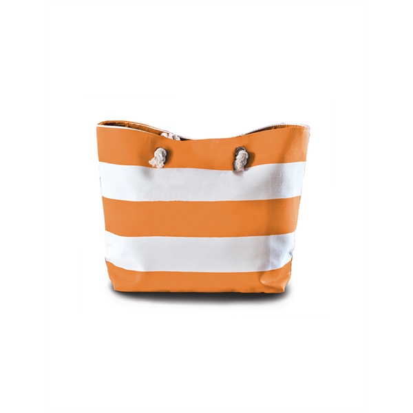 15" x 21" polyester tote bag with striped pattern.... from ASI 91605 Towel Specialties