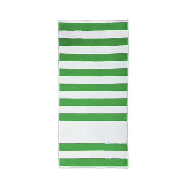 30" x 60" horizontal striped beach towel with extra large imprint... from ASI 91605 Towel Specialties