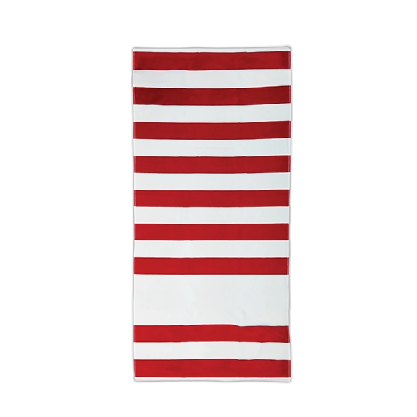 30" x 60" horizontal striped beach towel with extra large imprint... from ASI 91605 Towel Specialties