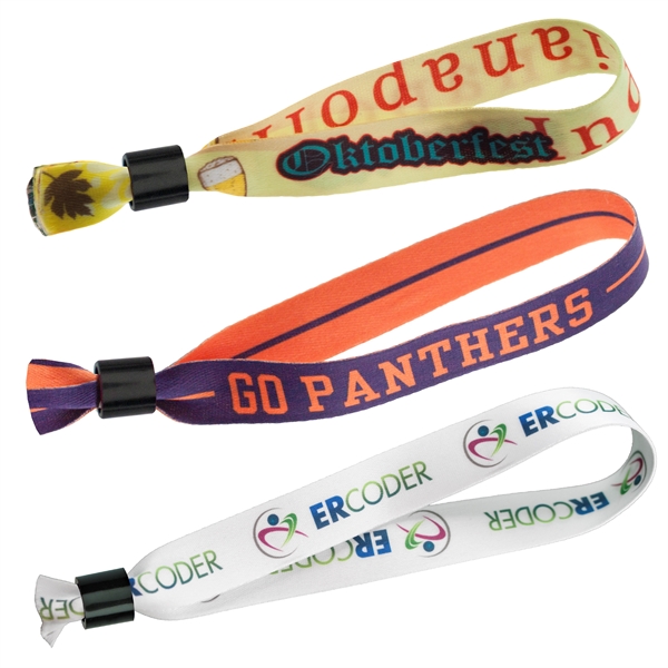 Fabric wristband with assorted colors with one time use locking clasp.... from ASI 52263 EMT / EMT
