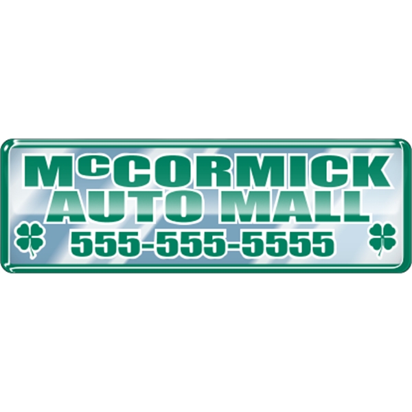 5.75" x 1.875" rectangle shaped domed auto ad with permanent adhesive... from ASI 89910 Stouse, LLC