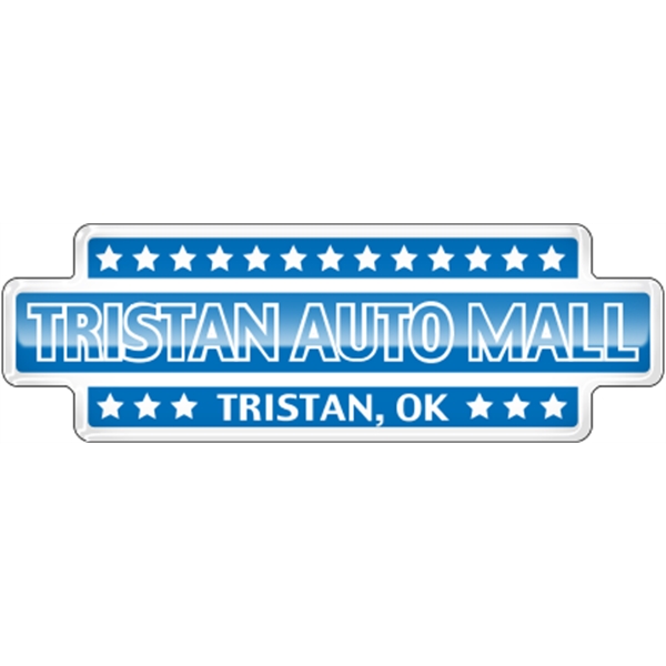 5.793" x 1.912" stacked rectangles domed auto ad with permanent adhesive... from ASI 89910 Stouse, LLC