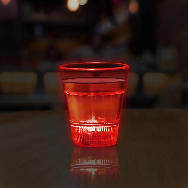 2 ounce acrylic plastic LED light up shot glasses with three... from ASI 42016 Brighter Promotions Inc