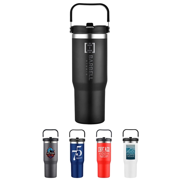 30 oz Vacuum Insulated Tumbler with Flip Top Spout... from ASI 36730 Ariel Premium Supply Inc