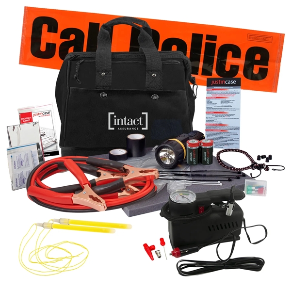 63 Piece roadside emergency kit with 23 pc. first aid kit... from ASI 63698 Justin Case®