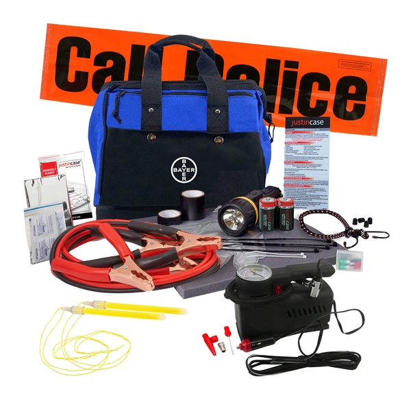 63 Piece roadside emergency kit with 23 pc. first aid kit... from ASI 63698 Justin Case®