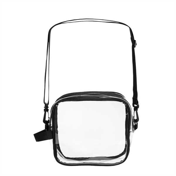 2.75" x 8.25" x 8" clear PVC crossbody bag with zippered... from ASI 61125 Hit Promotional Products / Hit®