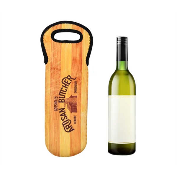 Neoprene Wine Bottle Cooler with 1 color silkscreen imprint on 1... from ASI 37218 Athena Promo (tm)