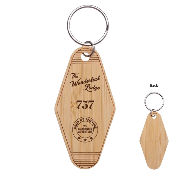 Bamboo motel key chain with custom decoration.... from ASI 62190 Illini