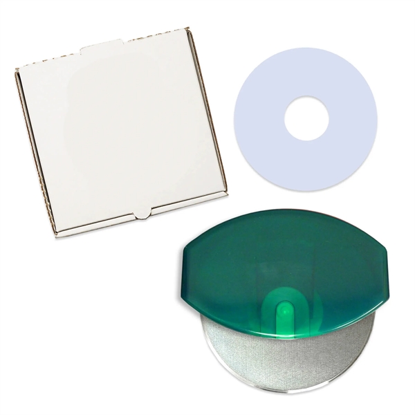 Pizza accessory set with gourmet pizza cutter, pizza box and coupon... from ASI 54040 Fey Promo / Mi Line by Fey