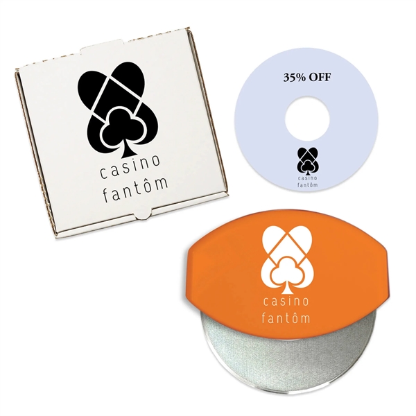 Pizza accessory set with gourmet pizza cutter, pizza box and coupon... from ASI 54040 Fey Promo / Mi Line by Fey